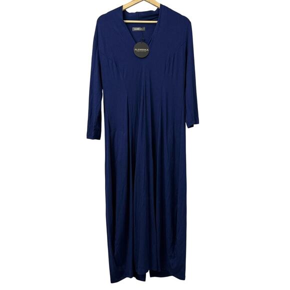 Alembika Essential Cocoon Dress Navy Blue Size 6 8 US Lagenlook Pockets - Picture 1 of 14